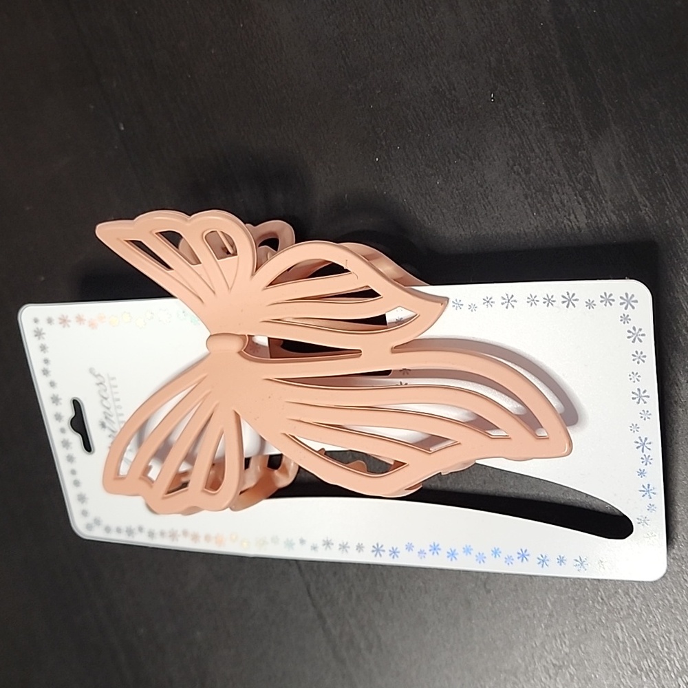 Peach Ribbon Bow Clip